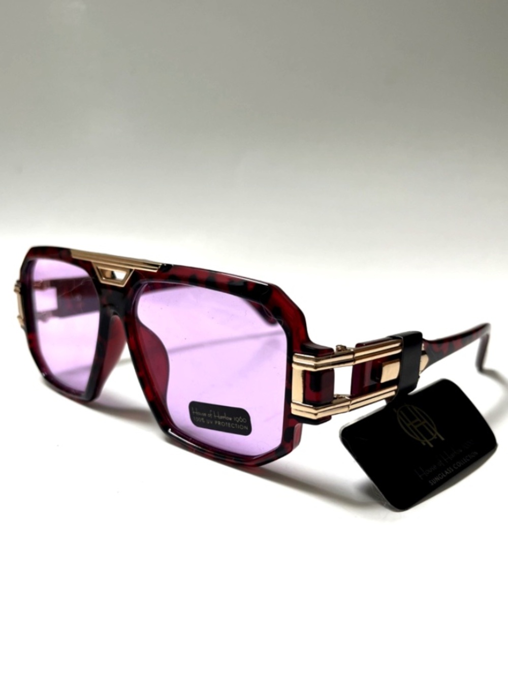 House of Harlow 1960 Aviator Sunglasses High Bridge Light Tortoise Shell Pink